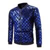 2025 Men's Shiny Rhombus Sequin Baseball Jacket for Stage Performance