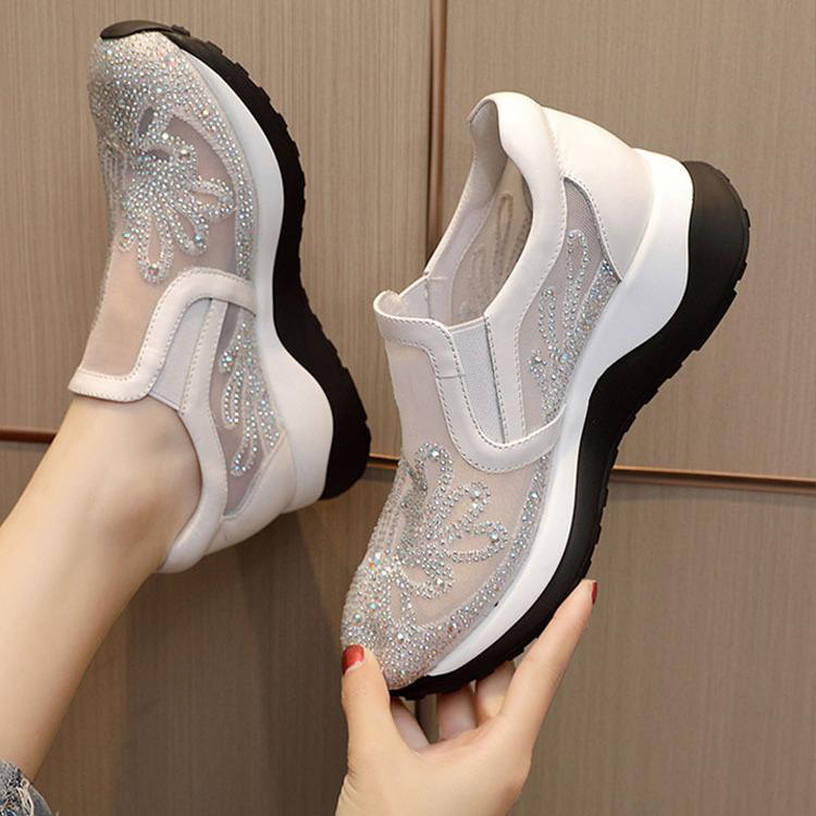 

Casual White Mesh Wedge Heel Pink Women s Shoes - Breathable, Soft Sole, Non-Slip, Round Toe 39 чорний