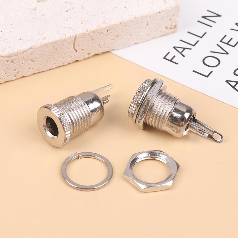 

5 шт./набір Dc099 5,5 X 2,1 мм постійного струму Гніздо живлення Гніздо для монтажу на панелі Роз’єм для металевої клеми Штекерний адаптер срібний