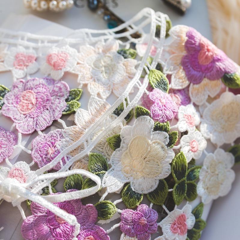 1Pc New Fake Collar Shawl Flower Crochet Shirt Women Detachable Collar Half Shirt Faux Collar
