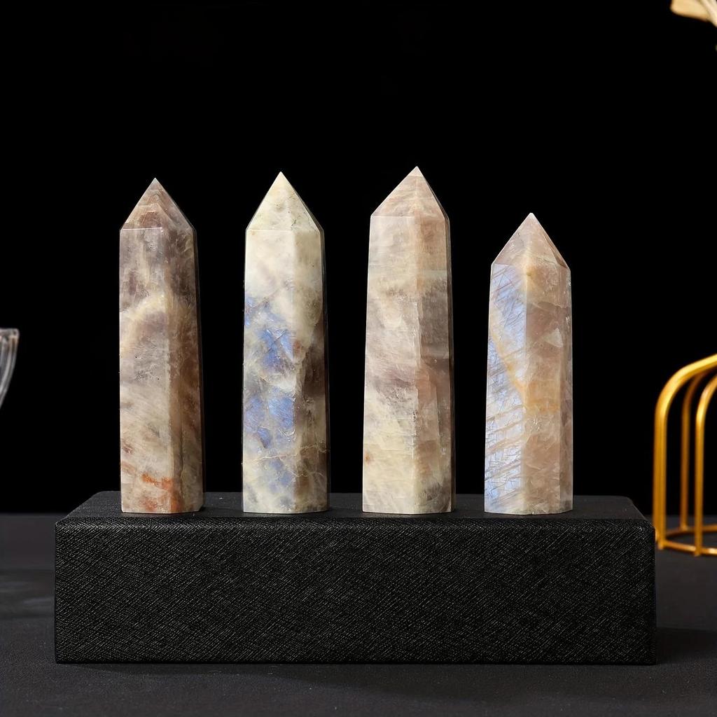 Natural Moonstone Hexagonal Pillar - Polished Crystal Decoration Stone