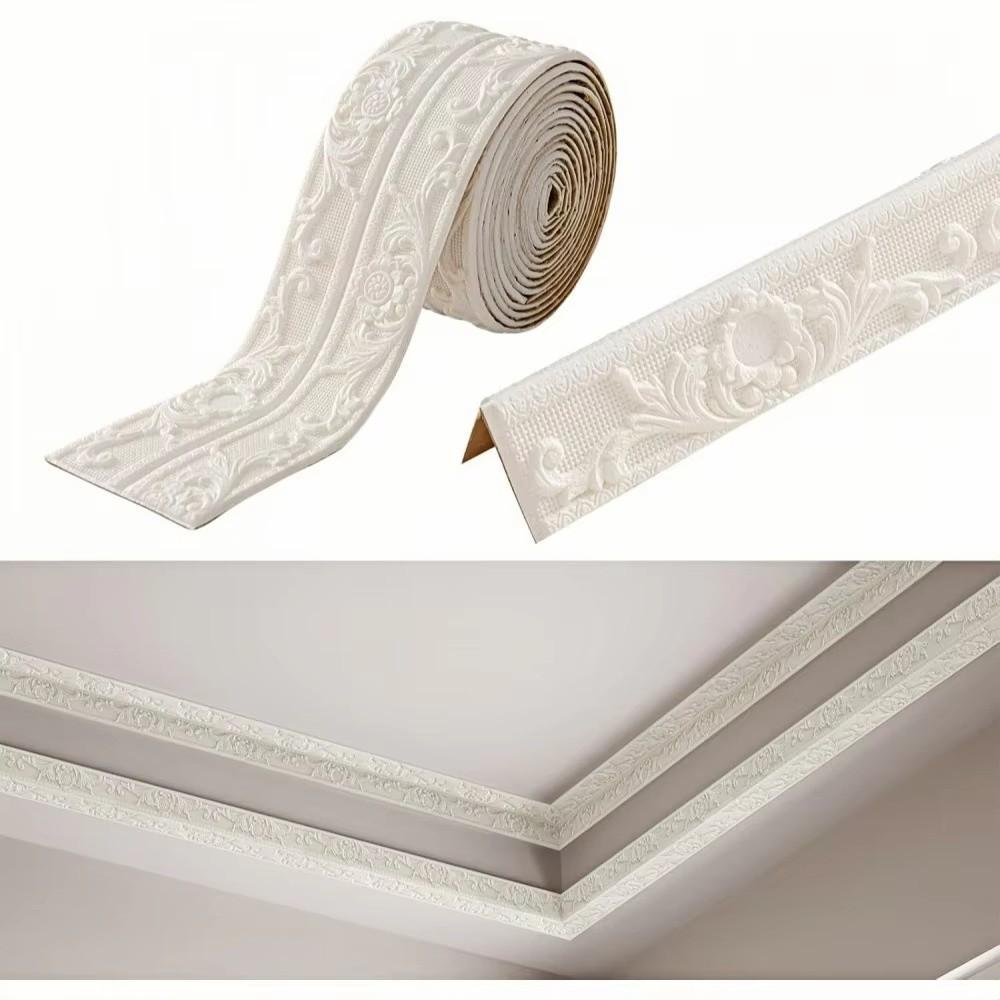 Selbstklebende Decken-Dekorationsleiste 2,3 m/Rolle Wandleiste Moderne Wandaufkleber Wandrand