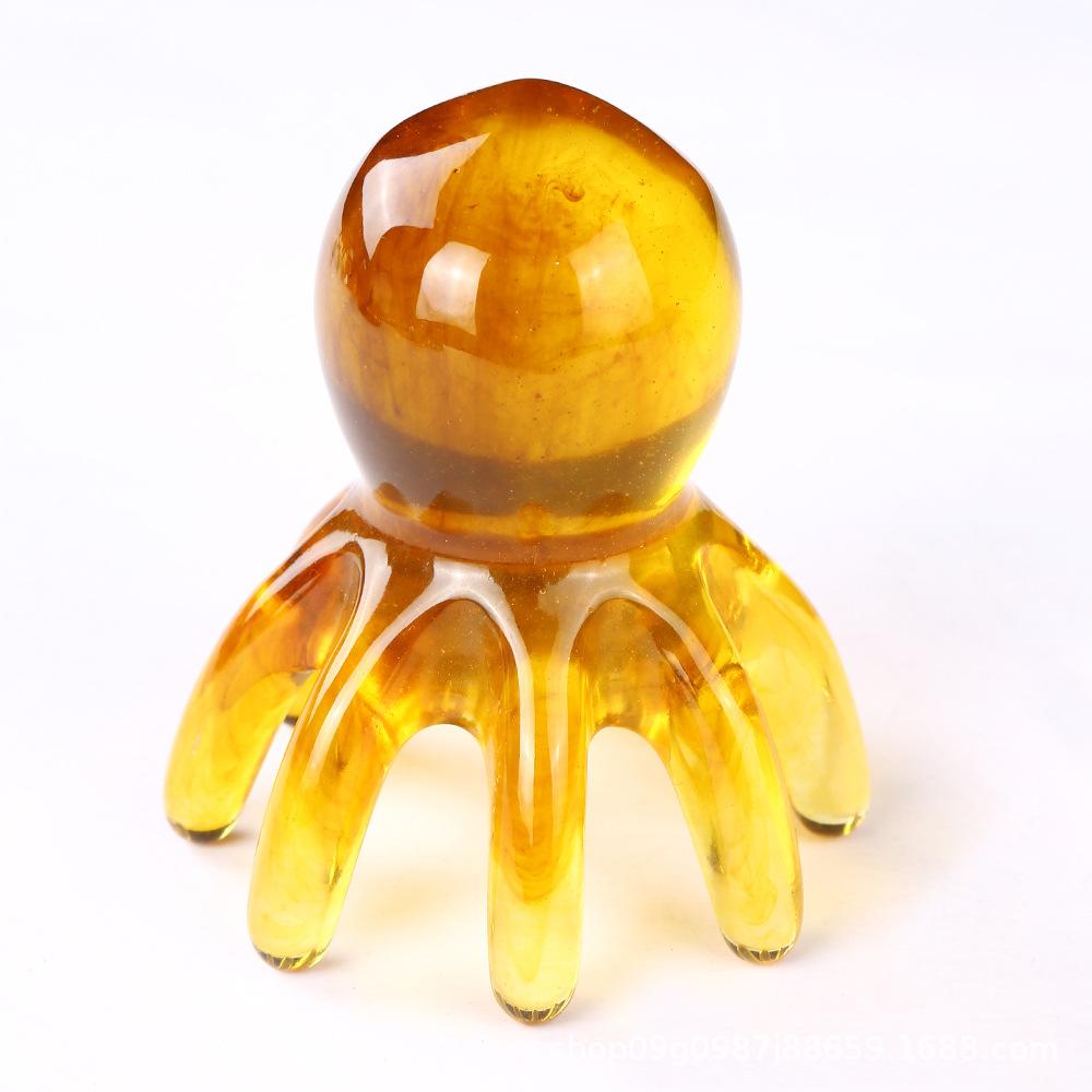 1pc Octopus Shaped Head Meridian Acupoint Massage Comb Wide Tooth Scalp Comb Back Neck and Back Manual Deep Massage Tools