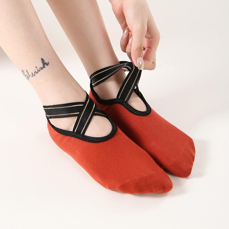 

Women s Spring and Summer Yoga Pilates Special Indoor Sports Fitness Dance Professional Non Slip Socks 1 pair оранжевый