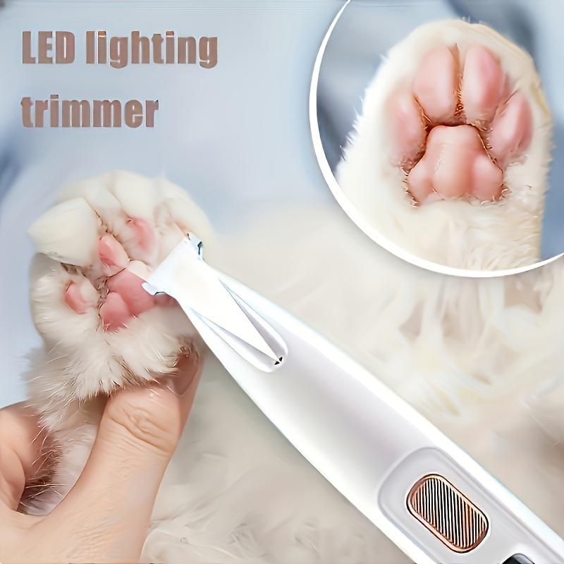 Katze Hund Pfotentrimmer mit LED-Licht Vollständig Wasserdicht Haustierhaartrimmer mit LED-Anzeige Hundehaarschneider für die Fellpflege 18 mm Verbreitete Klinge