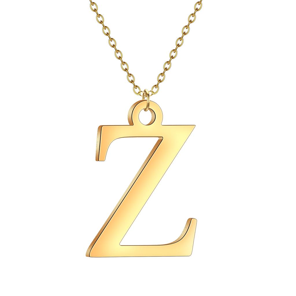 Kinitial A-Z English Alphabet Letter Pendants Necklaces For Women Metal Jewelry Simple Initial Chain Choker Collares