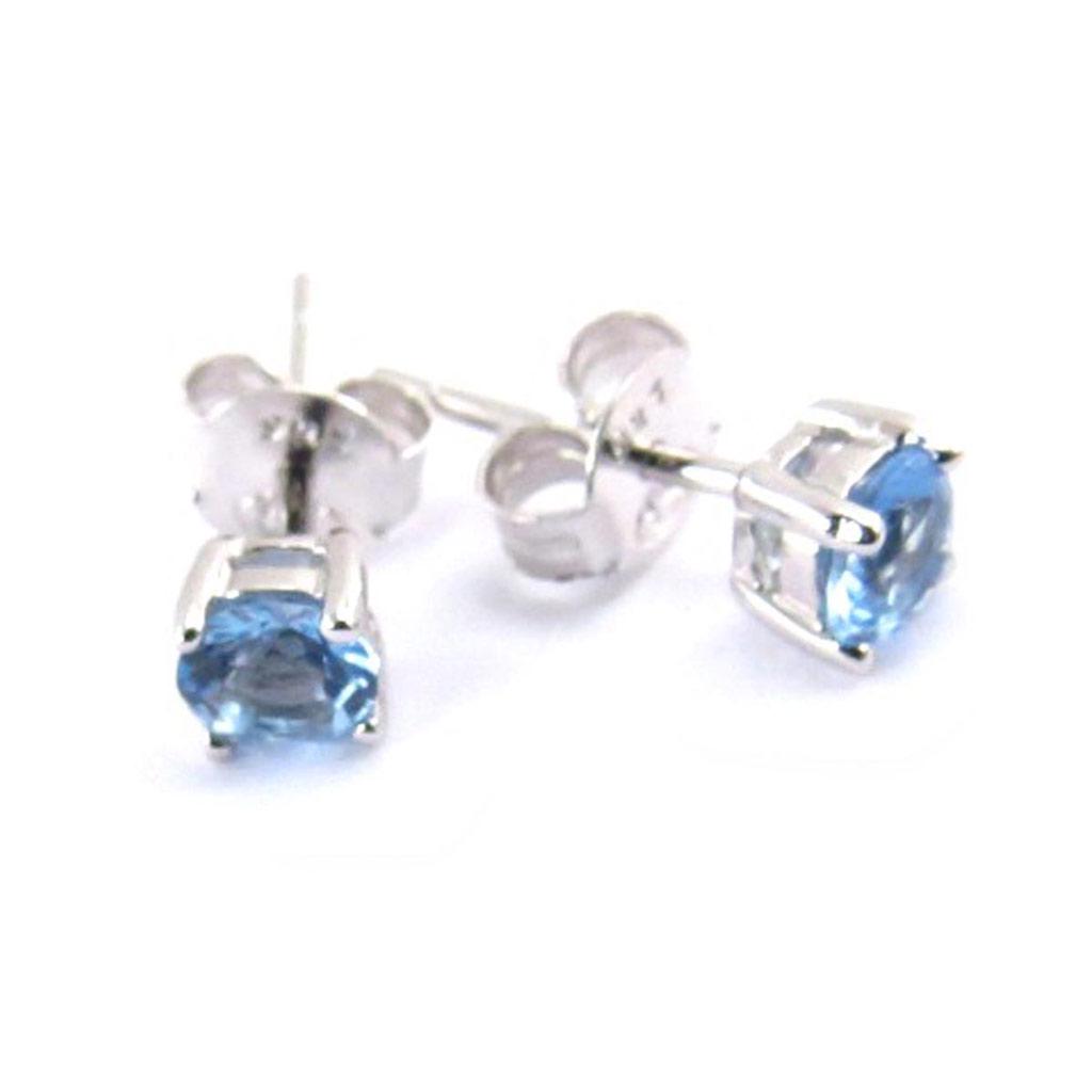 Les Trésors De Lily [J6944] - BO Argent 'Essentiel' Silver Blue (rhodium-plated) - 4 Mm