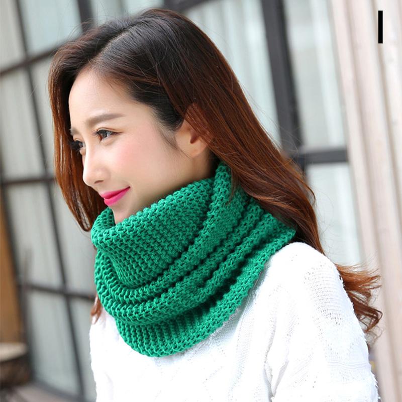 Women Fashion Accessories Neck Warmer Ring Scarves Winter Warm Knitted Scarf 120cm Scarf