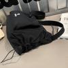Commuter Pleated Hobo Bag Women's Large Capacity Waterproof Nylon Crossbody Bag Men's Shoulder Bag