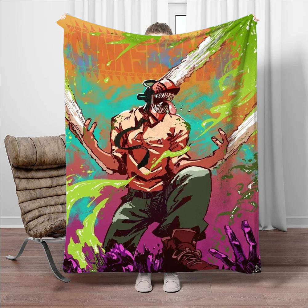Japanese Anime Manga Denji Chainsaw-Man Children Warm Soft Blankets for Sofa Bed Cover Blanket Suitable for Birthday Souvenir