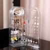 Foldable Jewelry Display Rack Plastic Necklace Earrings Studs Large Capacity Stand Holder Storage Box for Desktop Save Space