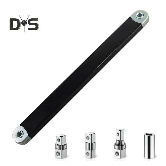 Offset Extension Wrench with Adapters Long Handle Rustproof Corrosion Resistant Car Repair Wrench Set Versatile Tool