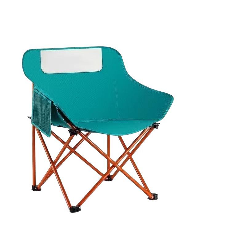 Cadeira Lunar Metálica Dobrável Portátil para Exterior - Design de Encosto Baixo para Acampamento e Piqueniques