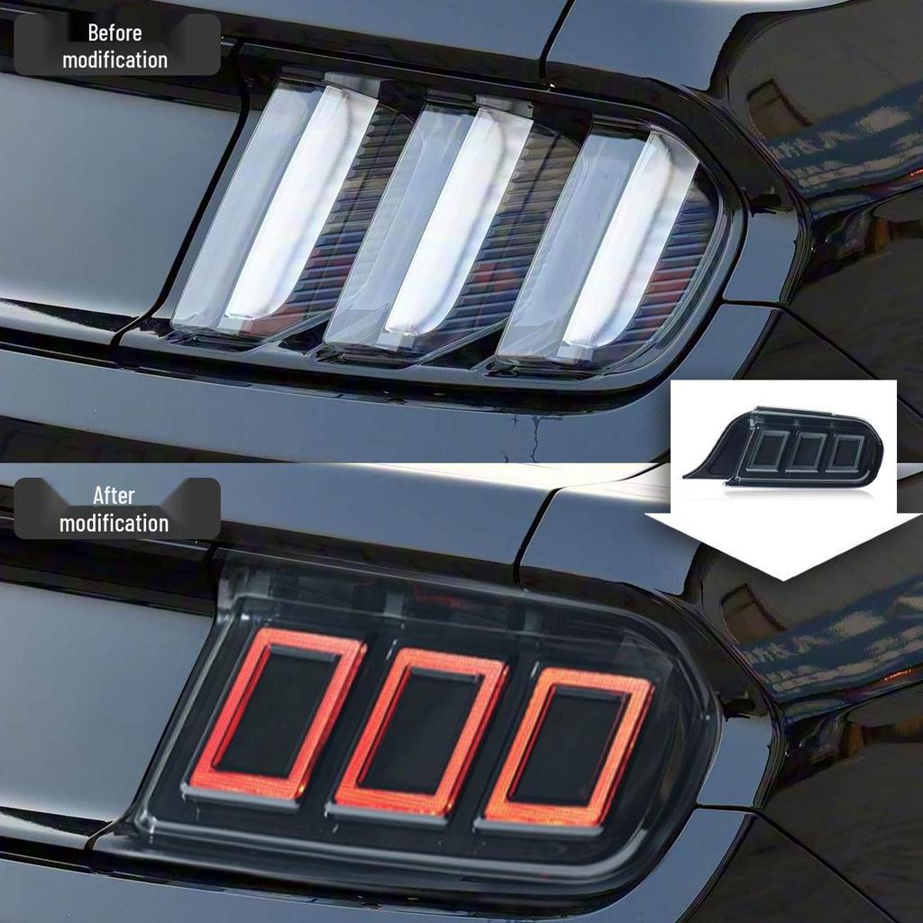 LED Taillight Assembly with Flowing Turn Signals for 15-22 Ford Mustang