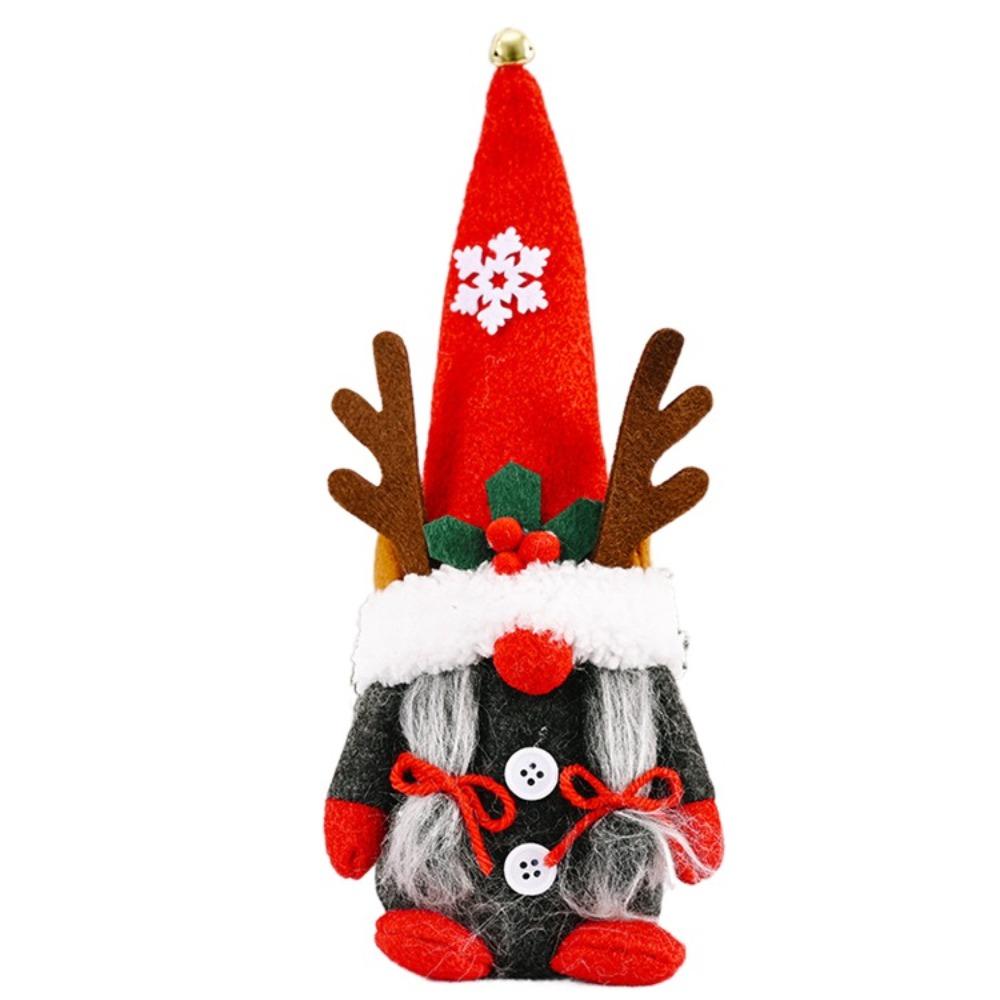

Cloth Christmas Plush Doll Cartoon Handmade Deer Antlers Dwarf Ornament Exquisite Creative Faceless Doll Photo Props