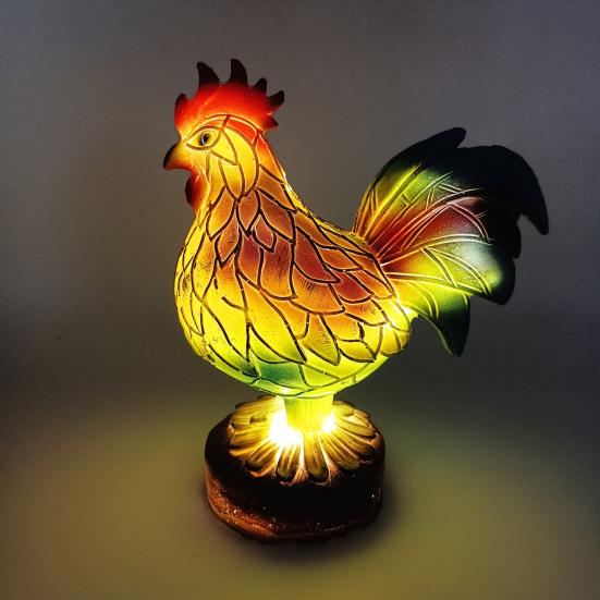Dyrepynt Nattlys Kattelampe Farget glass Resinstatue Dekorativ Bordlampe Hjem Skrivebordsdekor