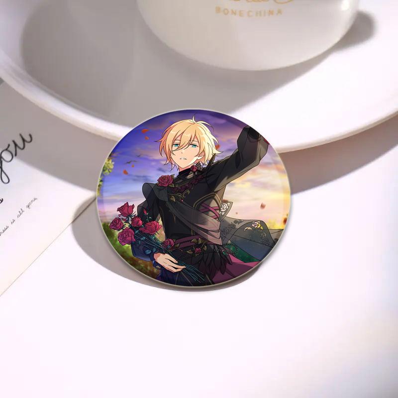 32/44/58mm Ensemble Stars Idol Round Brooch Cartoon Cosplay Badge Icons Lapel Pins for Backpack Gifts Eichi Tenshouin