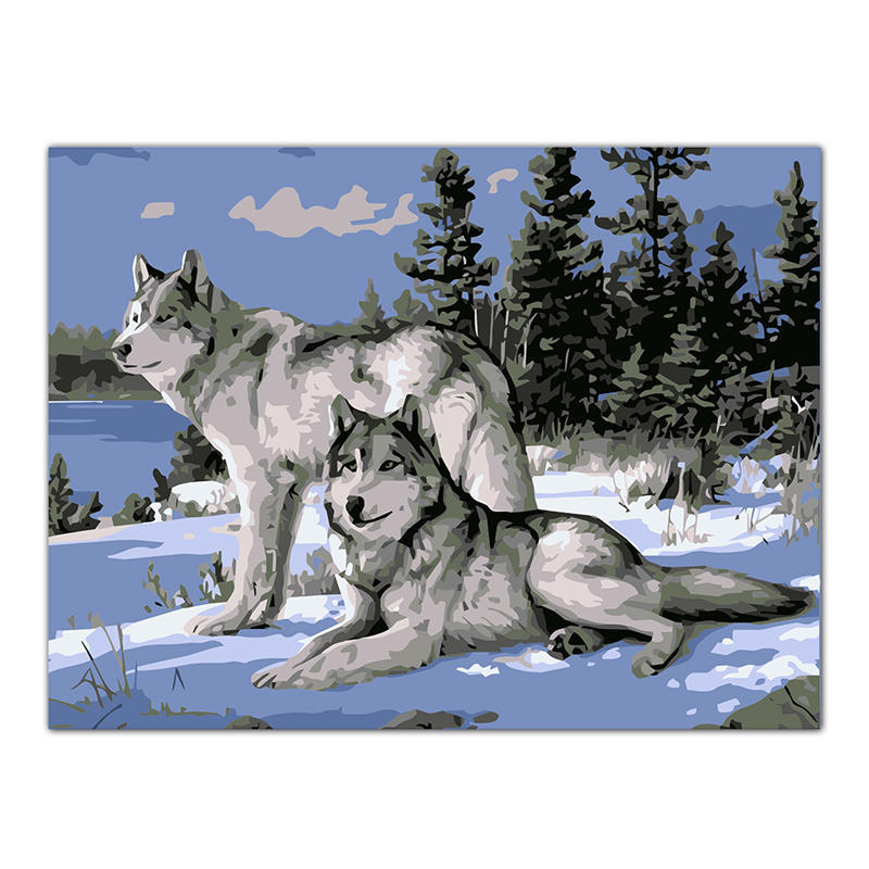 

Картина маслом волка по номерам акриловый рисунок на холсте DIY Декор для домашнего офиса 1