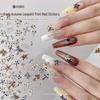 Leopard Print Silver Cross Nail Stickers: High-End Y2K DIY Autumn/Winter Decals