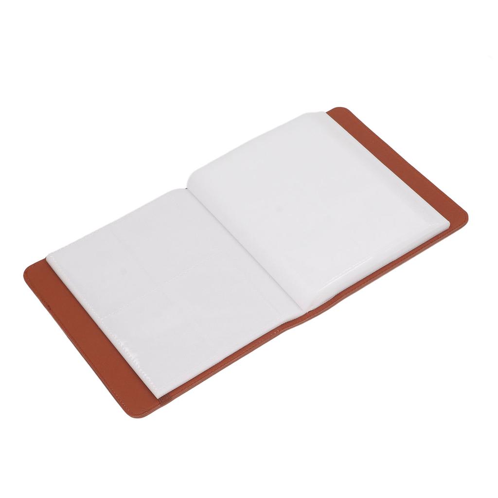 Lther Cover Photo Album Vintage 288 Photos Large Capacity Small for 3in   Camera Photos Business Cards