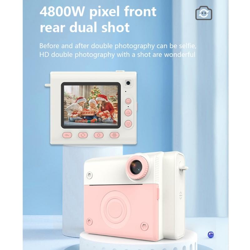 Children Instants Print Camera Kids Video Photography Digital Photo Camera Toy Thermals Printer for Boy Girls Birthday