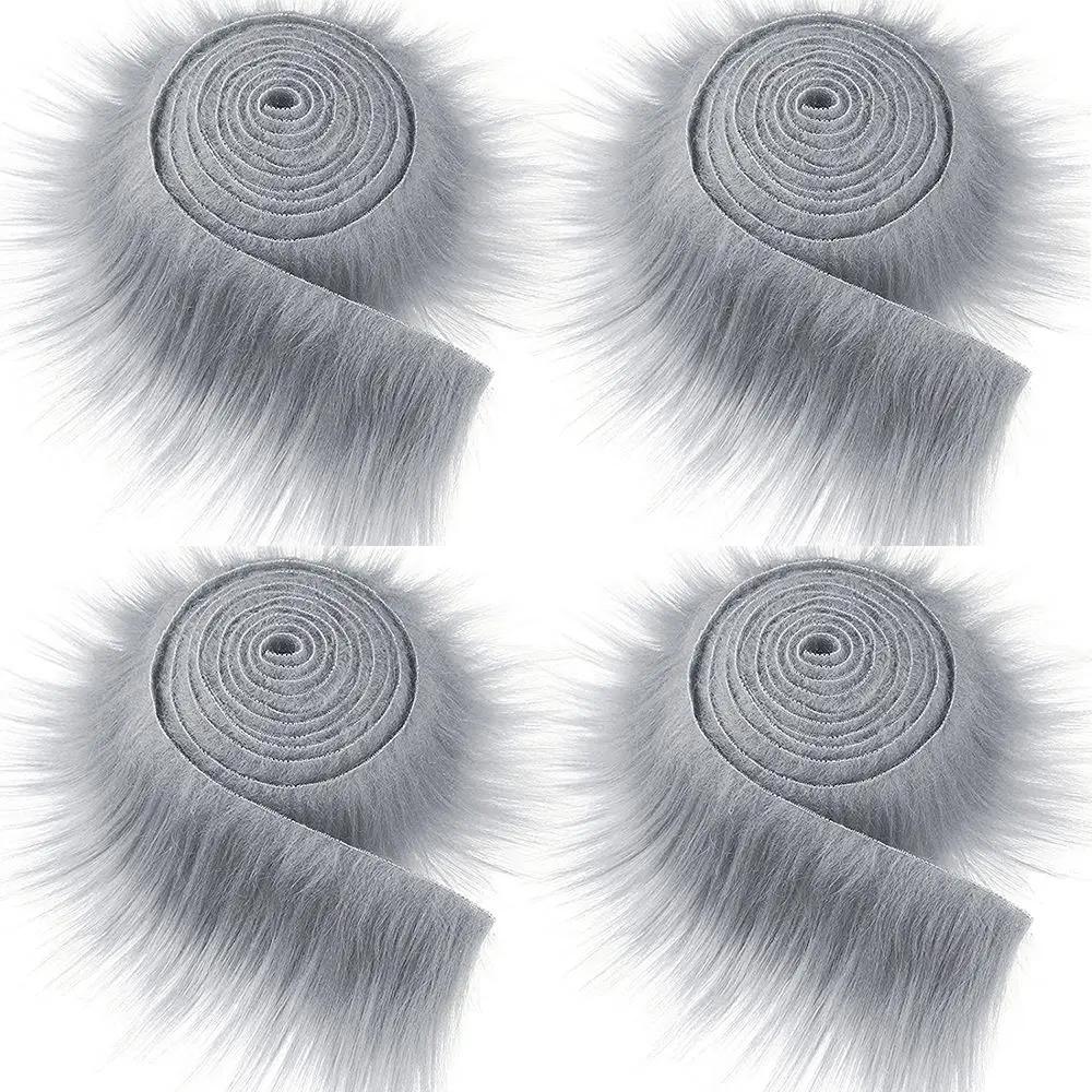 1Pc 9CM*1.5M Soft Apparel Sewing Fluffy Trimming Faux Fur Ribbon Tapes Plush Fur Stripe Long Plush Fur Fabric Trim Fabric Roll