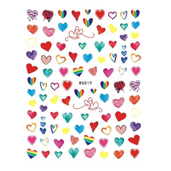 Nail Art Sticker Romantic 3D Effects Ultra Thin Valentines Day Nail Art Lover Cute Slider for Girl