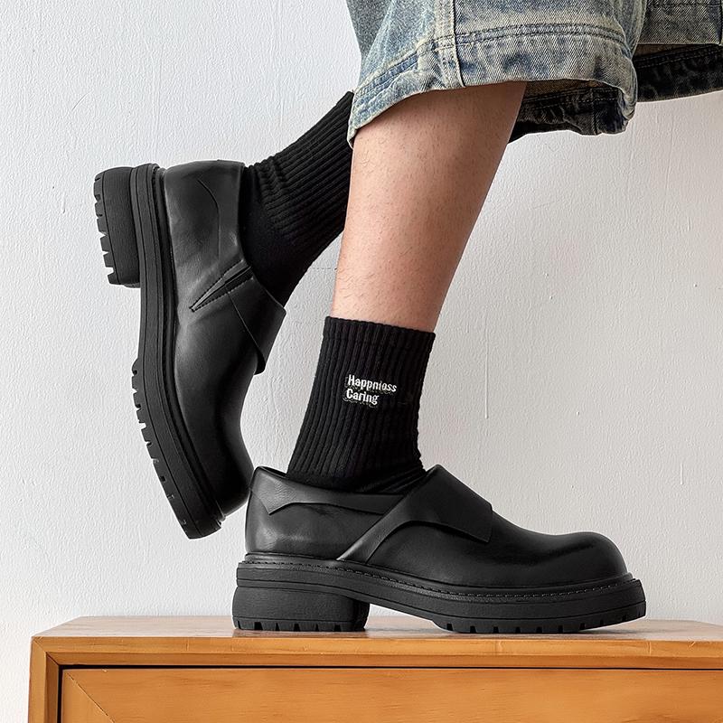 Fashion Thick Bottom Men Casual Shoe Stylish Trendy Leather Loafers Moccasins Comfortable Man Driving Wedding Flats Casual Slip on Shoes