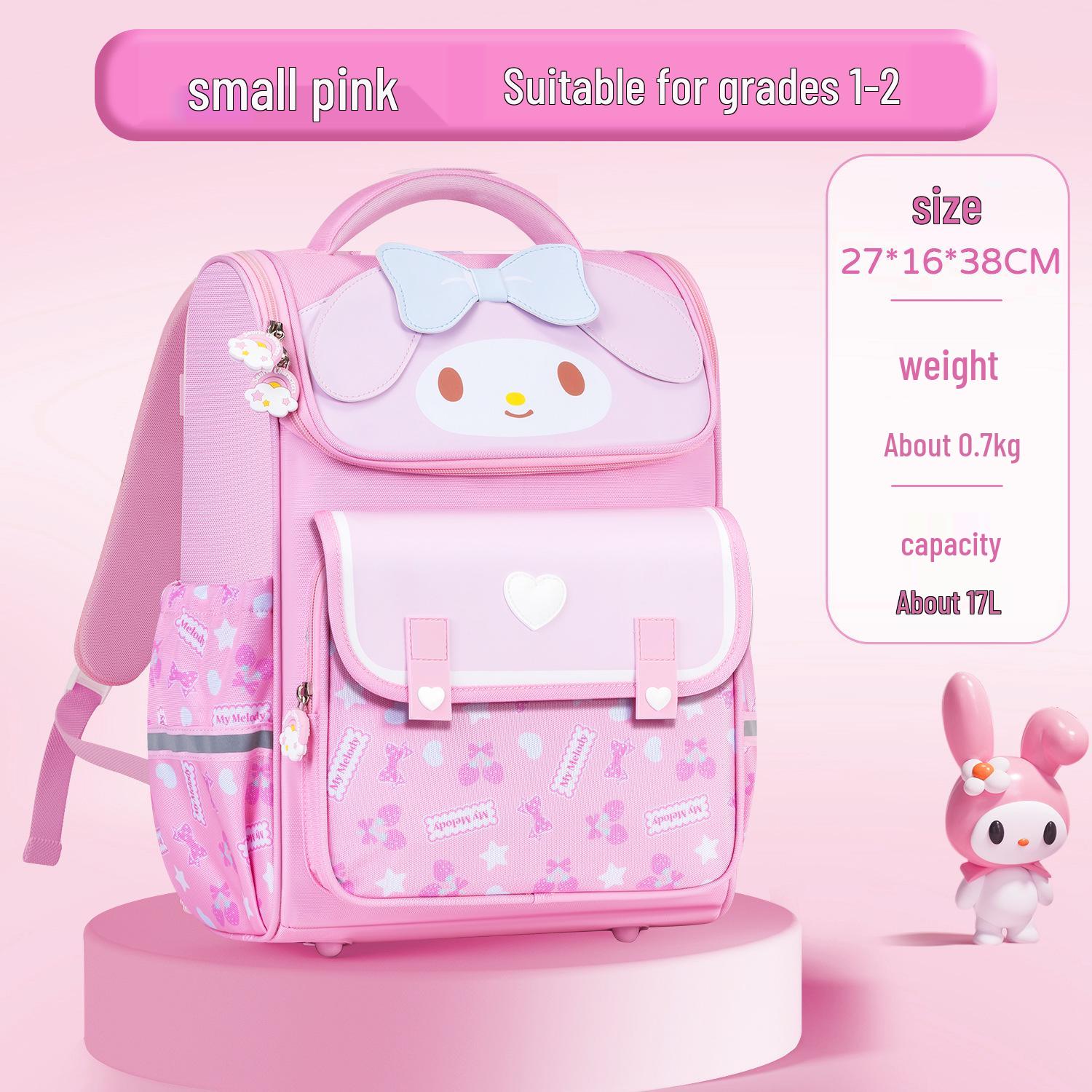

Kuromi & Melody Cartoon Backpack for Elementary Girls – Spine Protection & Load Reduction, Cute Double Shoulder Bag