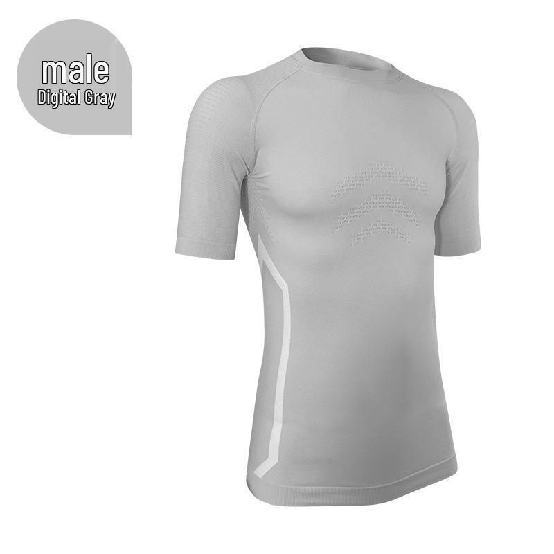 Quick-Dry Compression T-Shirt: Plus Size Unisex Short Sleeve for Outdoor Running & Fitness