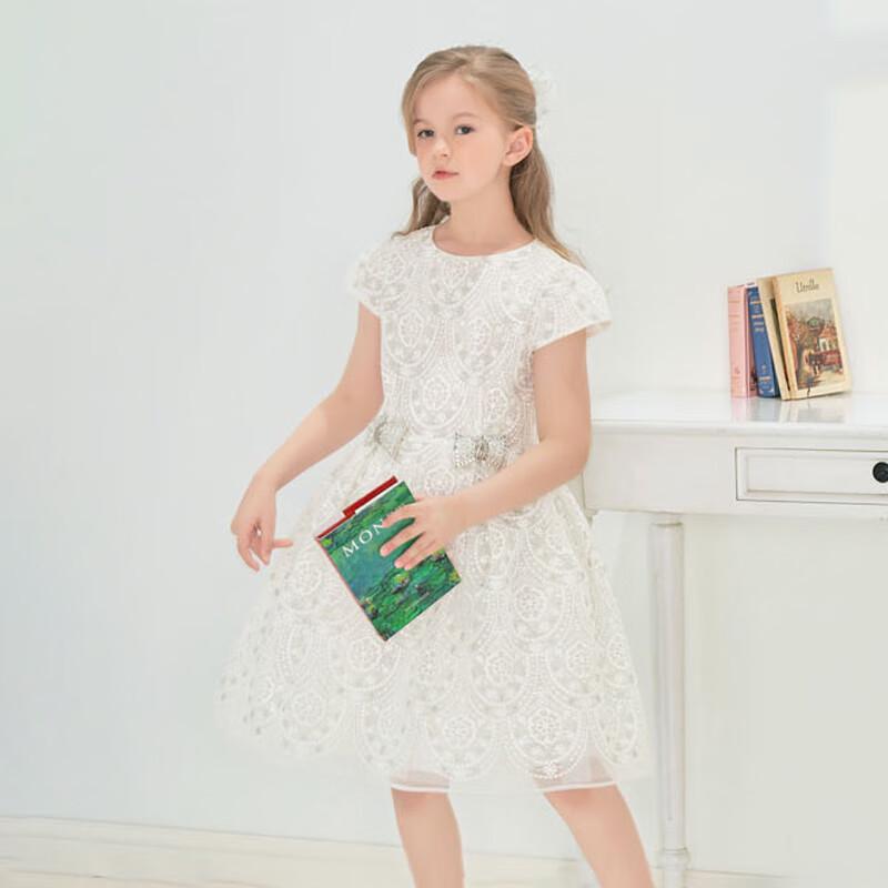 David & Bella Girls' High-End Embroidered Princess Dress