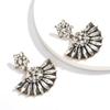 Pauli Manfi Vintage Ethnic Strass Fan-Shaped Design Charm Anhänger Ohrringe Frauen Schmuck Boho Trendy Serie Ohrring