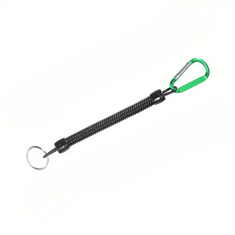 Fishing Lanyards 22cm Retractable Coiled Tether with Carabiner Boating Fishing Rope Retention Rope Fishing Tools Tackle