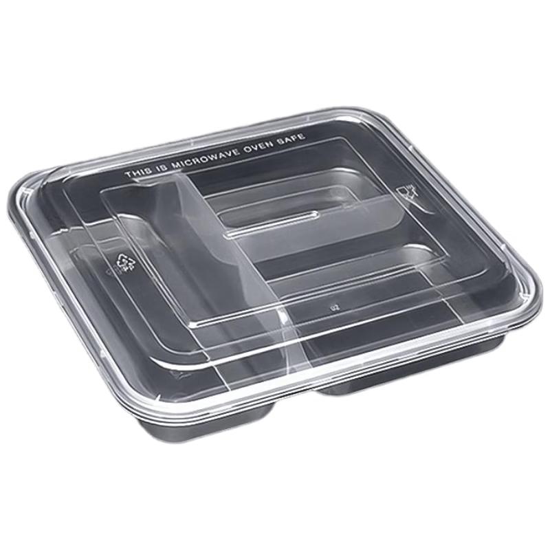 Disposable 3-Compartment Takeout Food Containers