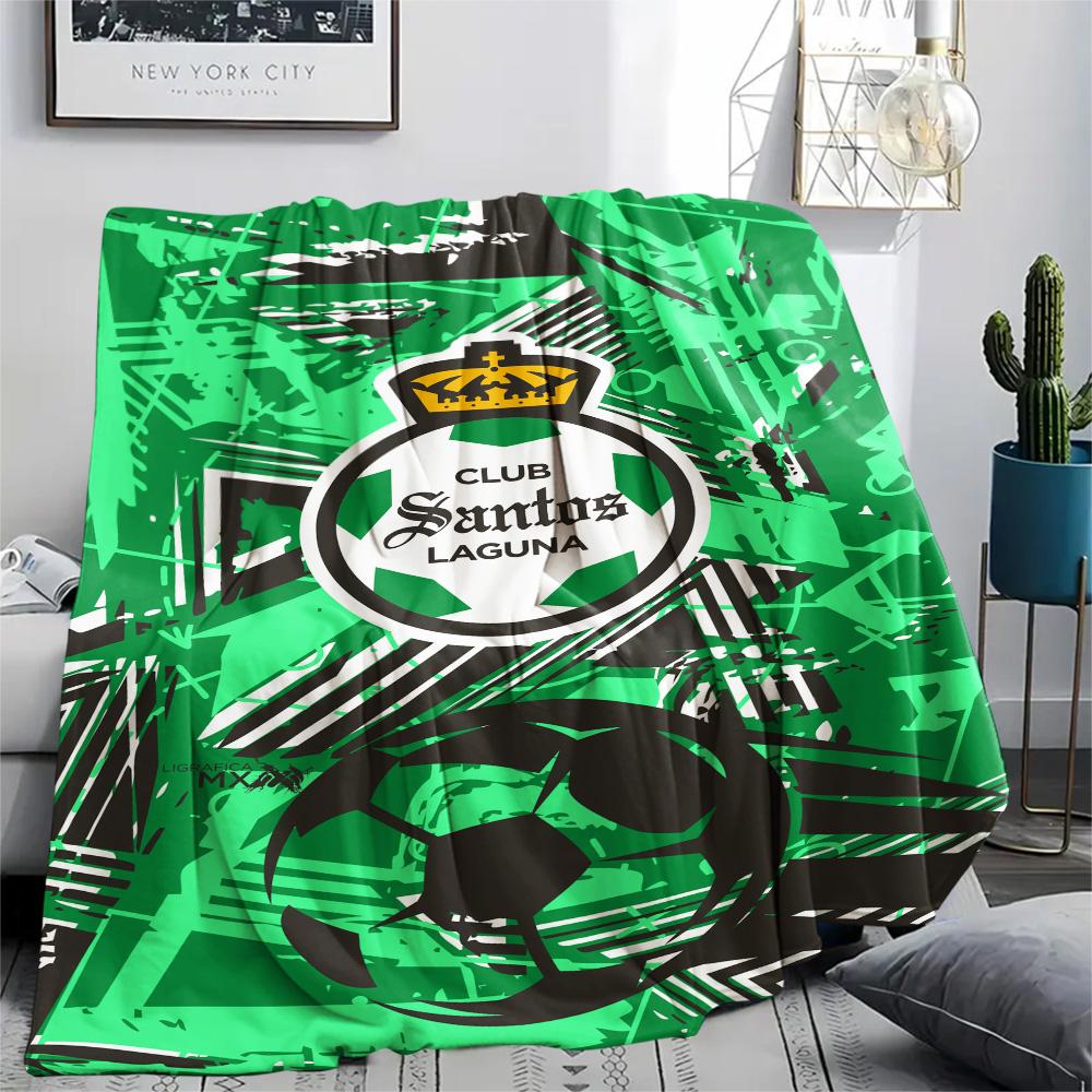 1Pc Club Santos Print Flannel Blanket High Quality Warm Comfortable Cover for All Seasons Perfect for Gifts Home Decor