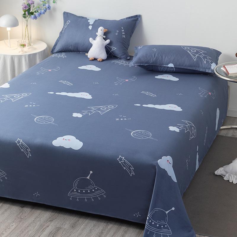Winter Single Bed Sheet and Quilt Cover Set - 1.5m, Washed Cotton, Includes Pillowcase, Dormitory Style
