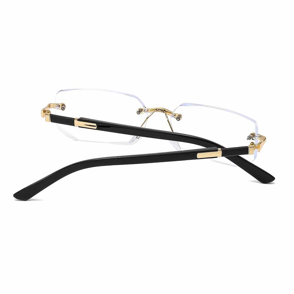 Unisex Eyeglasses Rimless Square Finished Reading Glasses Women Men Business Style Frameless Far Sight Eyewear +1.0 To +4.0