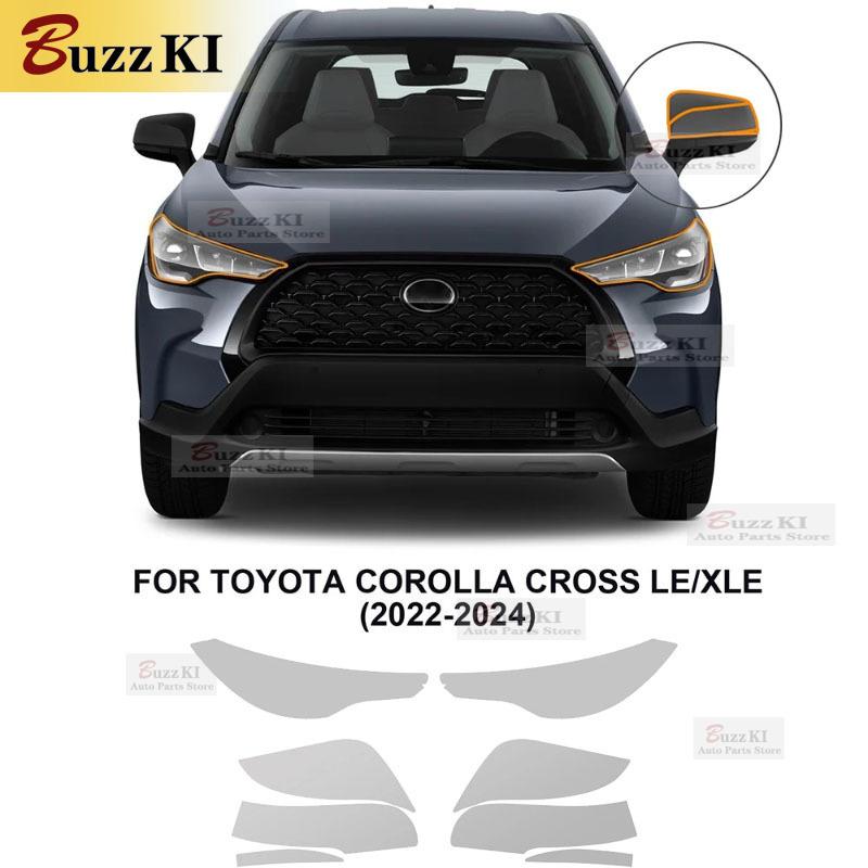 For Toyota Corolla Cross LEXLE -2024 Headlight Rearview Film TPU Protection Film Pre-cut Anti-scratch Resistant Clear Black