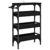 Kitchen Trolley Black Oak Effect 53 X 20 X 76 Cm