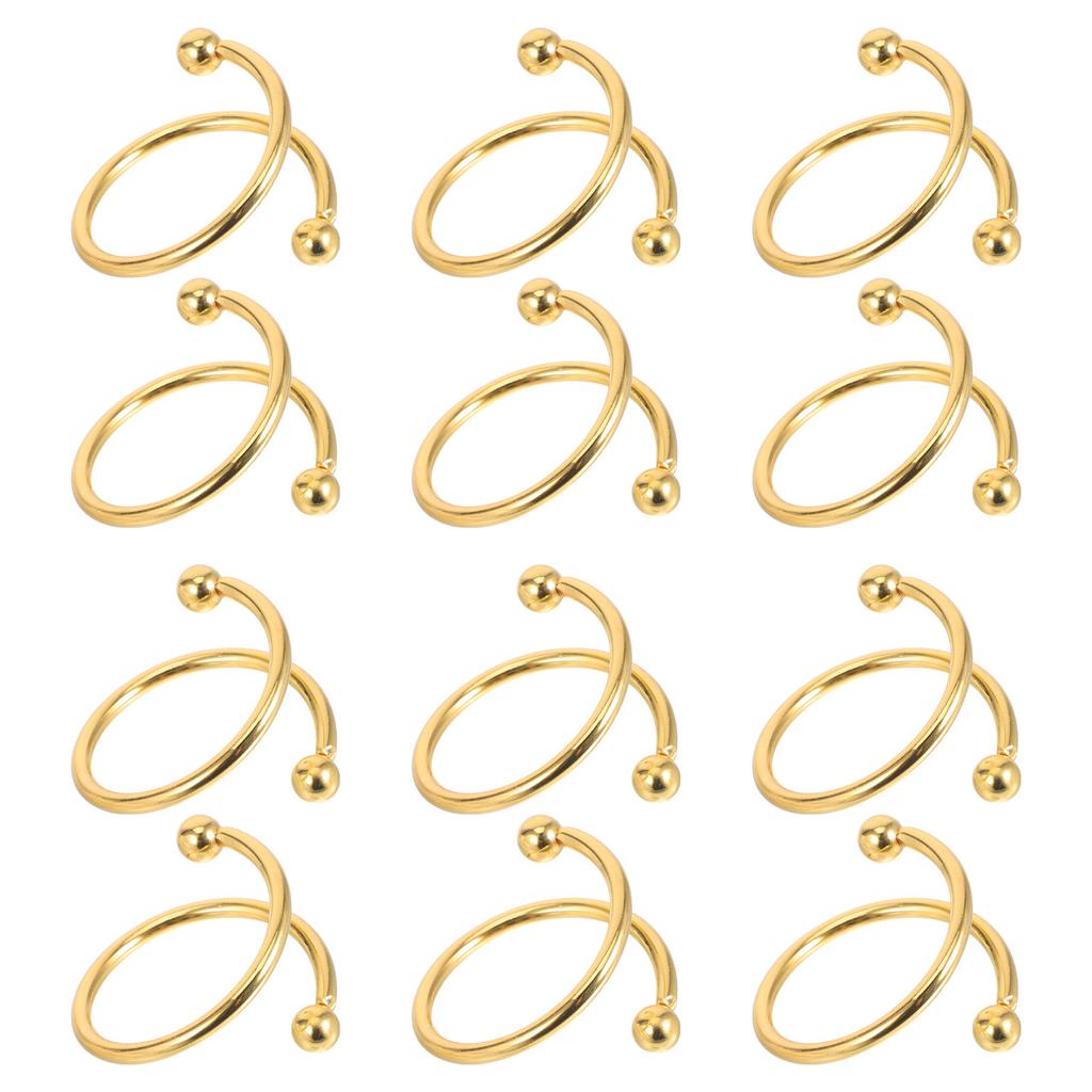 12pcs Metal Napkin Rings Gold Table Setting Decor For Wedding Party Holiday Banquet Fall Christmas Thanksgiving Serviette