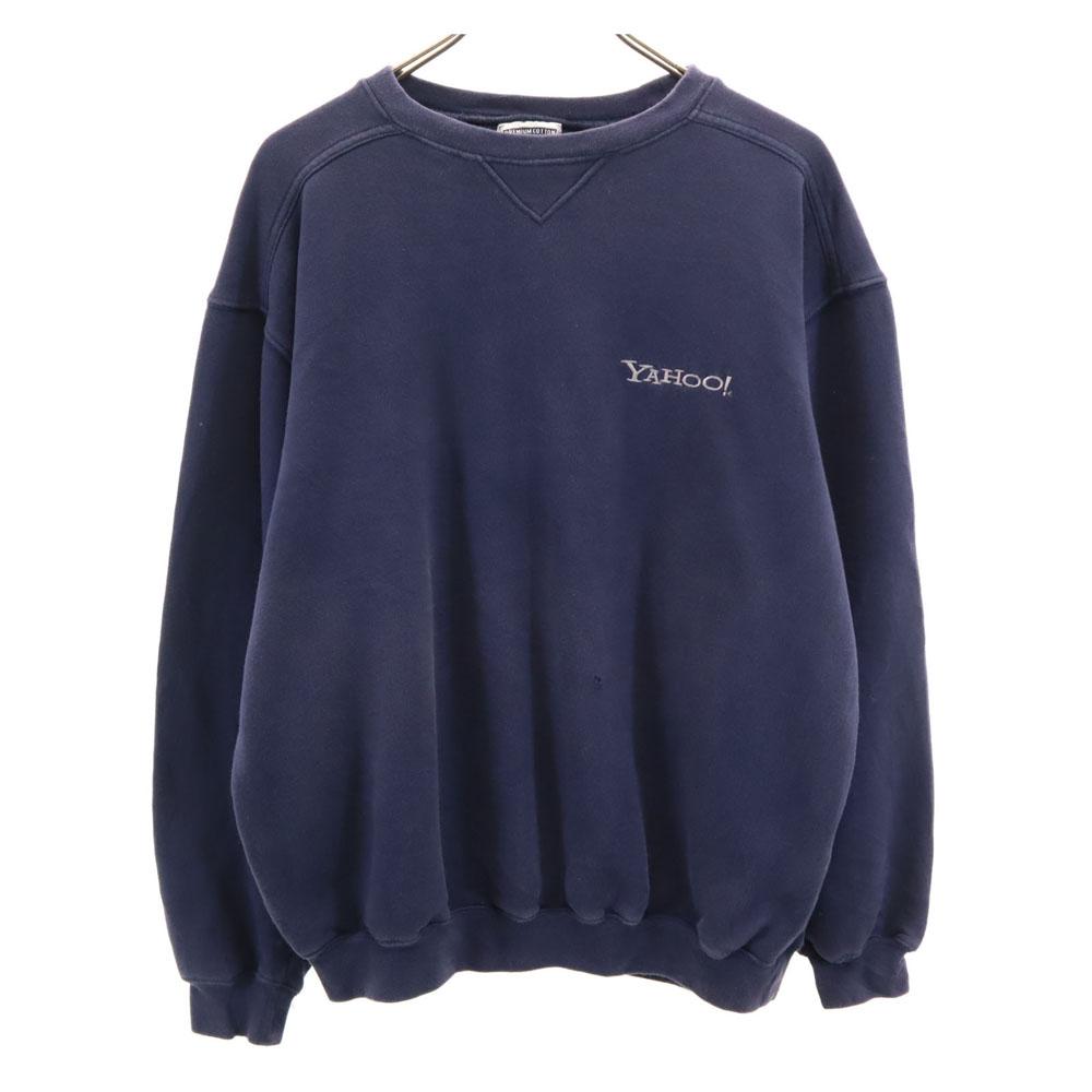 Lee 00s Made in Nepal Yahoo Long sleeve Front V sweat M Navy Back brushed Men's Used