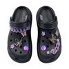 Crocs Crush Clog Night Butterfly Dream MAY Made All the Way Flower Hole Shoes Unisex Same Black and Purple