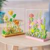 Micro Flower Building Blocks Mini Bricks Particles Eternal Life Flowers Home Decoration Assembling Puzzle Toy with Acrylic Cover