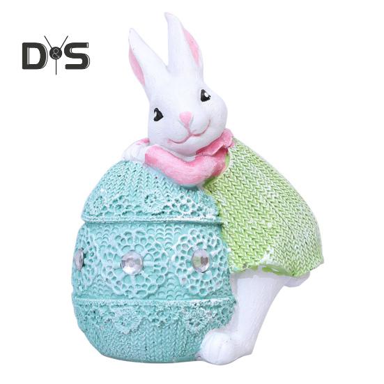 

Украшения в виде пасхальных кроликов. Симпатичные расписанные вручную фигурки кроликов из смолы. Переносные украшения для пасхальных яиц. Коллекционные пасхальные кролики. синий/зелёный