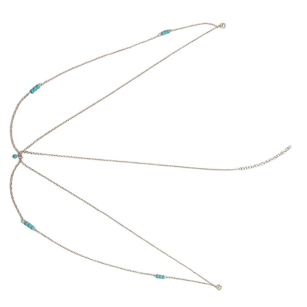 Bohemian Ethnic Style Belly Dance Headgear Hair Beads, Simple Turquoise Head Chain Hair Accessories