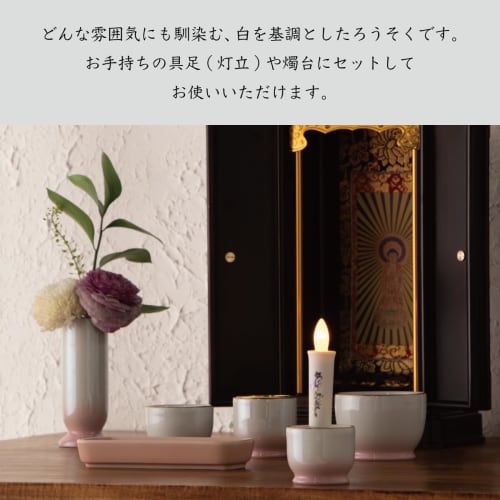 Sunmany Electric Candle, Incandescent Bulb Replacement, Battery-Operated, Compact, Blends Into Your Interior, Buddhist Altar Accessory, Small, White,