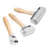 Leather Roller Leather Press Roller DIY Leather Craft Wooden Handle Rolling Tool Silver Leather Press Roller