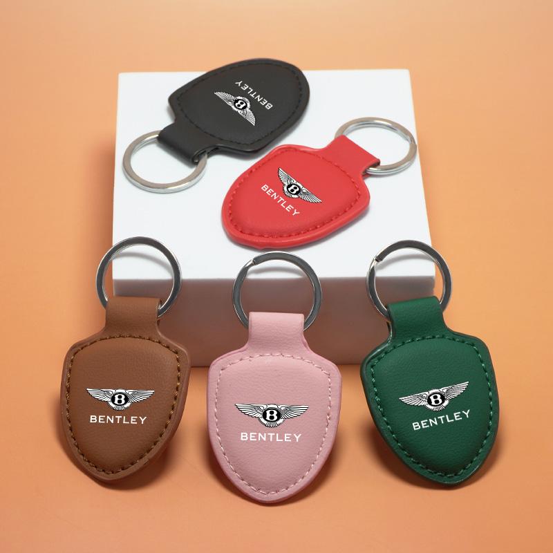 Högkvalitativ Läder Bilemblem Nyckelring Nyckelring Nyckelring Ring Hänge För Bentley Flying Spur Continental GT Bentayga Mulsanne