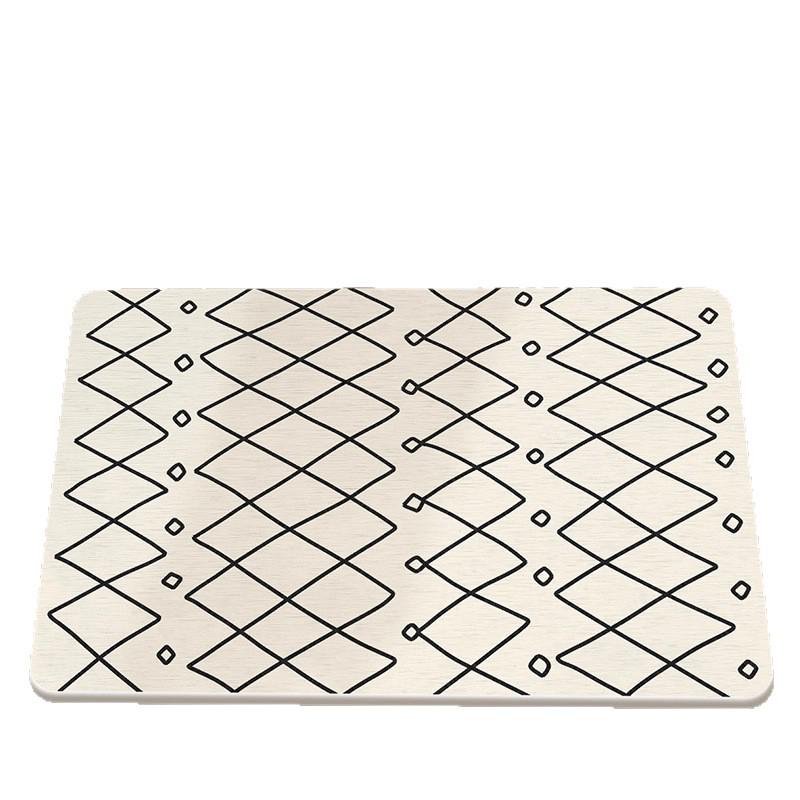 Stripe Cream Floor Mat - Non-Slip, Dirt-Resistant Doorway Mat, Mud Scraper, Washable Loop Pile for Entrances