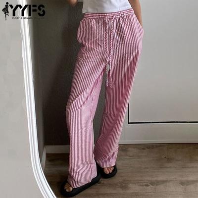 Women's Fashion Casual Solid Color Print High Waist Trousers Pants & Capris